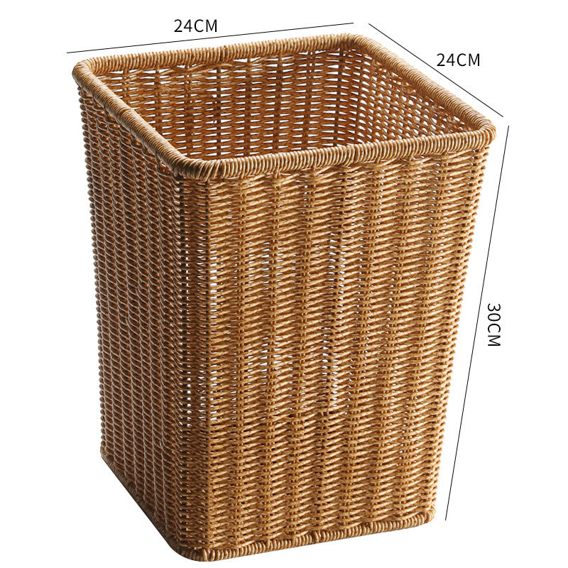 Rektangulær Håndvevd Rattan Søppelkurv Skanto