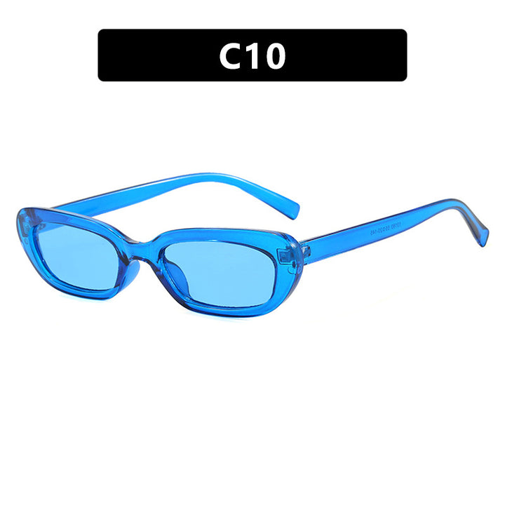 Women's fashionable cat-eye sunglasses with transparent plastic frame and UV protection Skanto