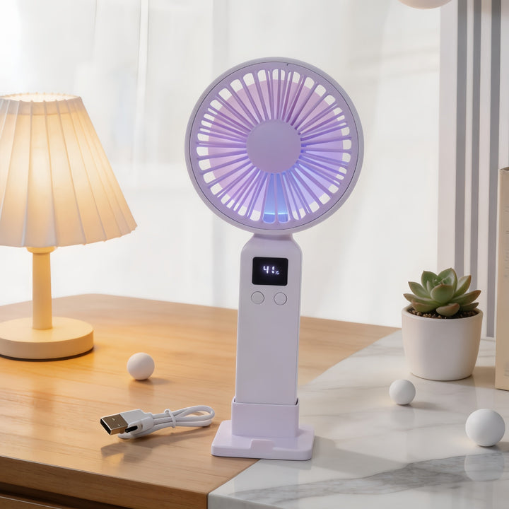 Damer Bærbar USB-vifte med LED-skjerm og ergonomisk design Skanto