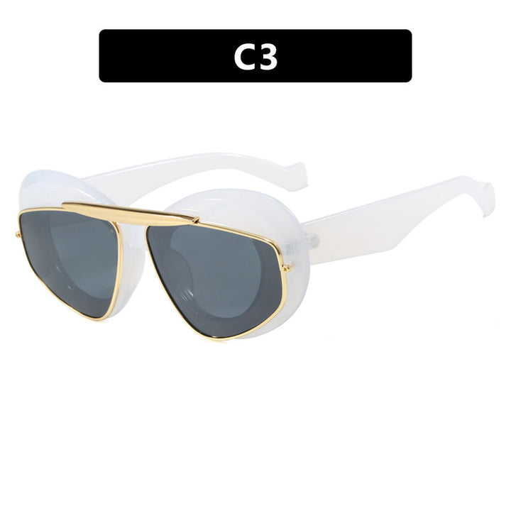Dame futuristisk solbrille med elegant ramme Skanto