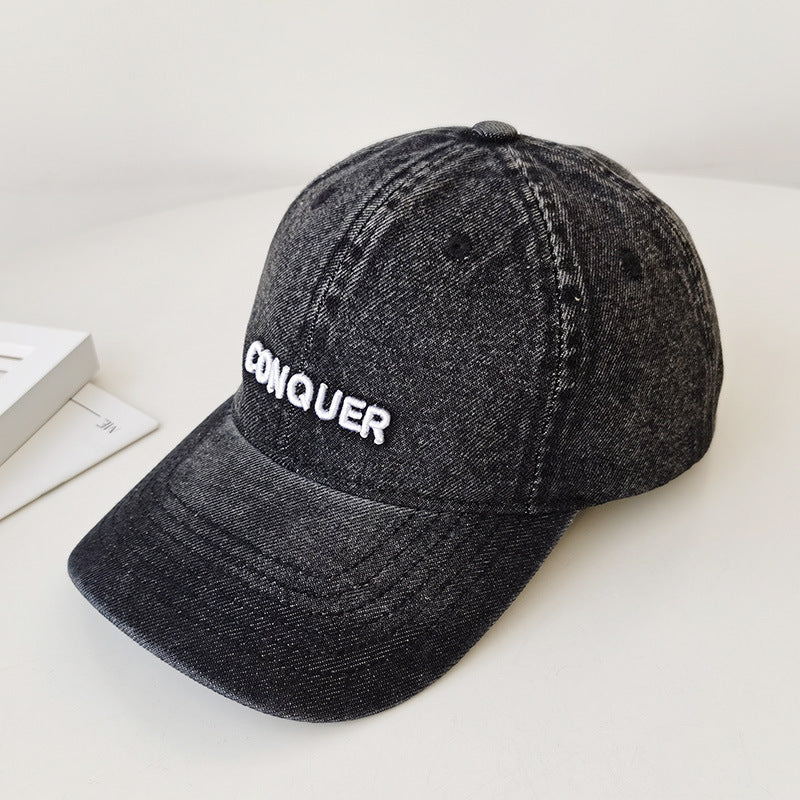 Kvinnenes Broderte Casual Denim Caps Skanto