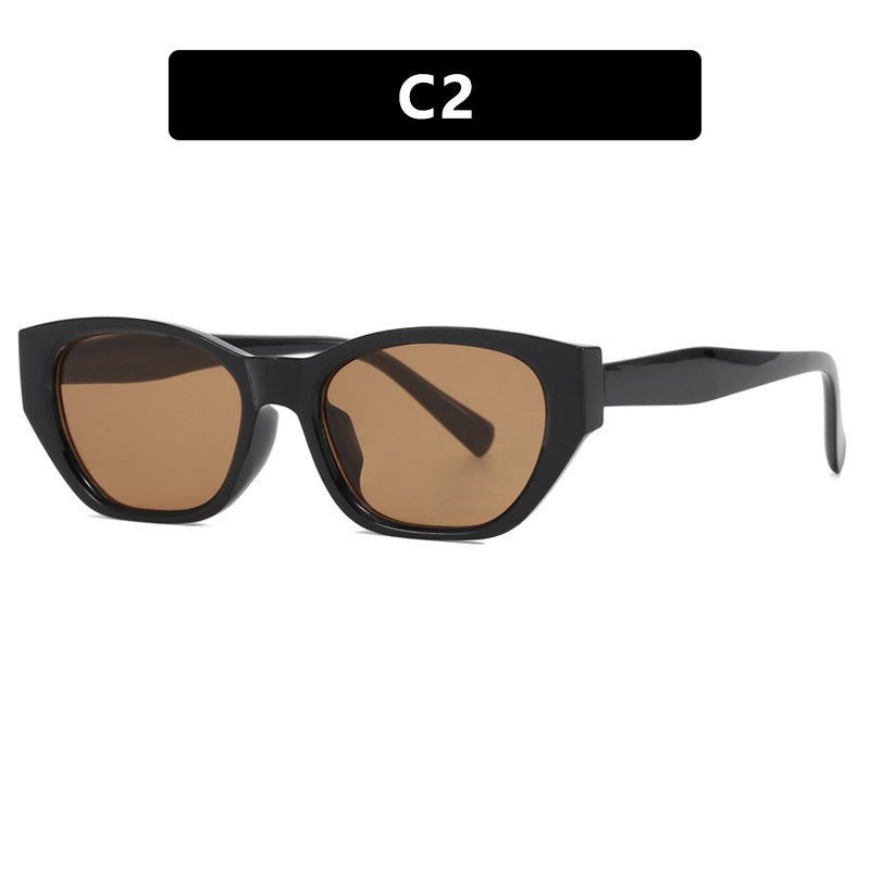 Dame Cat-Eye solbriller med transparent, geometrisk ramme Skanto