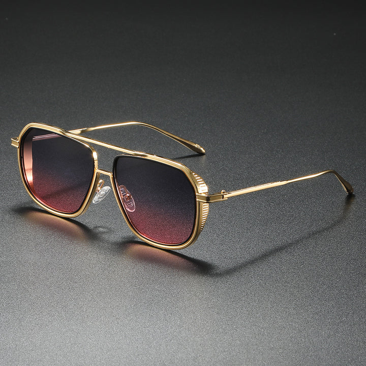 Dame Elegant solbrille med kantet metallramme Skanto
