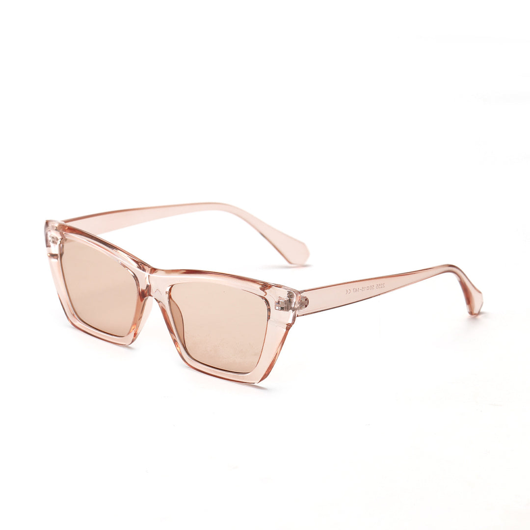 Dame geometrisk solbrille med stilfull plastinn ramme Skanto