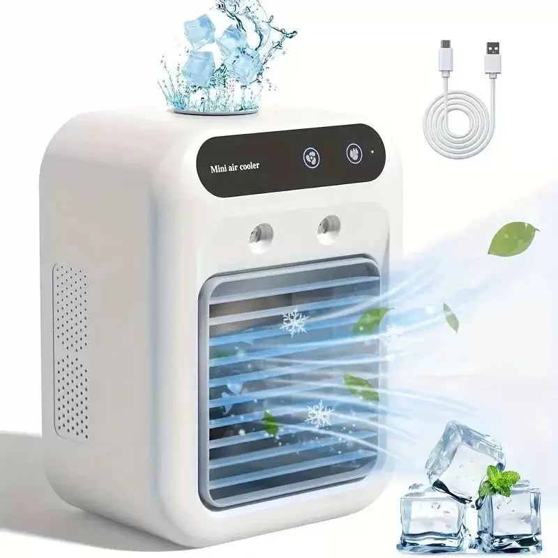 Unisex en størrelse personlig skrivebords-evaporator-mikrokjøler med øvre fylling isreservoir justerbare multi-vinkel-luftutløp hviskende stille USB-vifte Skanto