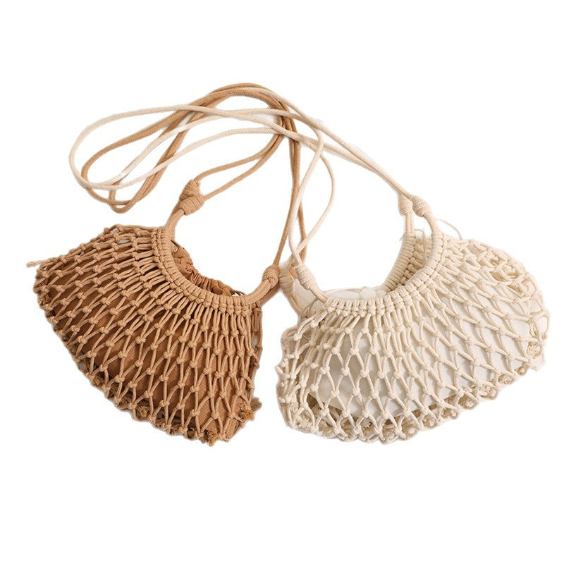 Fine Macrame Crossbody Bag with Reinforced Strap Skanto
