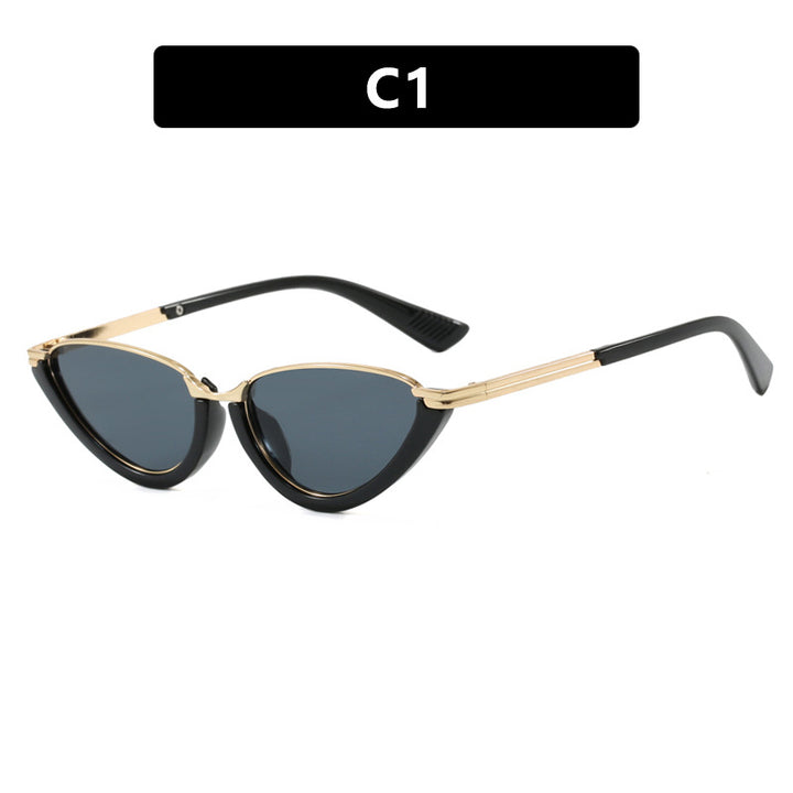 Women's Futuristic Cat-Eye Sunglasses with Gold Details Skanto