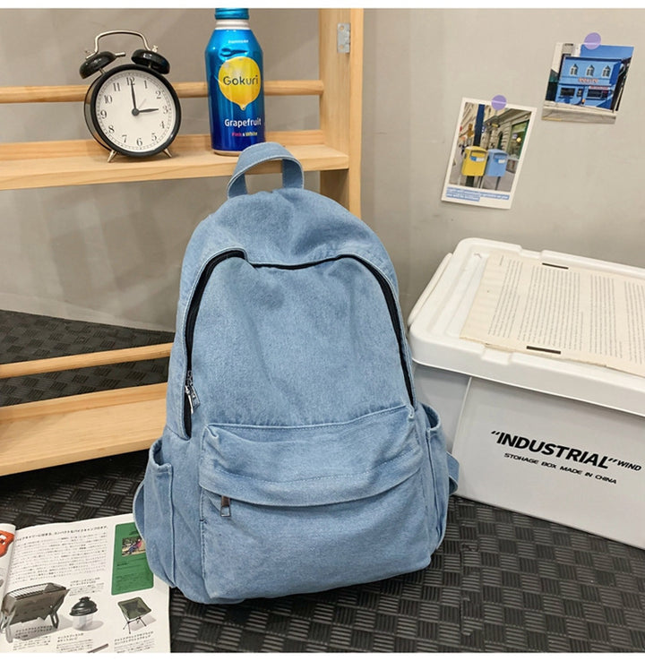 Casual Denim-Style Skole Rygsekk