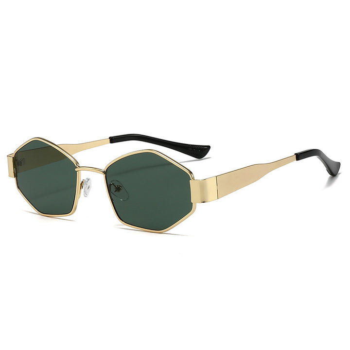 Dame moteriktig solbrille i elegant sekskant-design Skanto