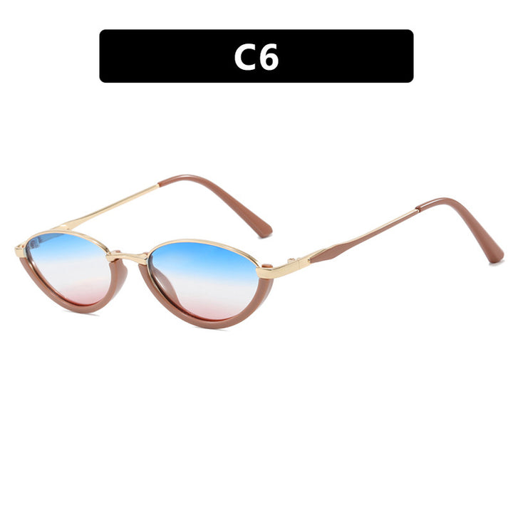 Women's Fashion Cat-Eye Sunglasses with Two-Tone Frame and UV Protection Skanto