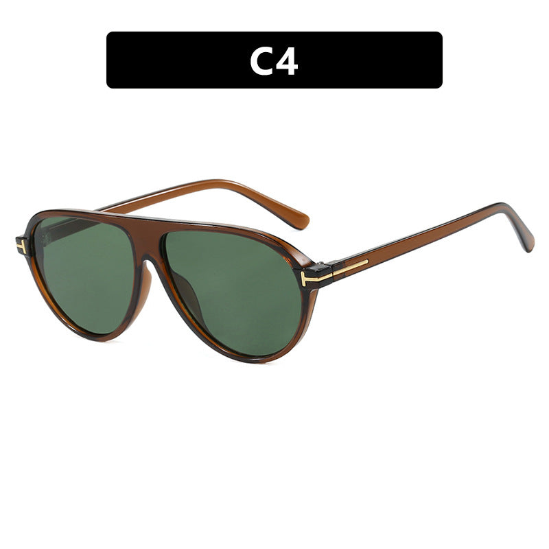 Women's trendy oversized sunglasses with elegant metal frame and UV protection Skanto