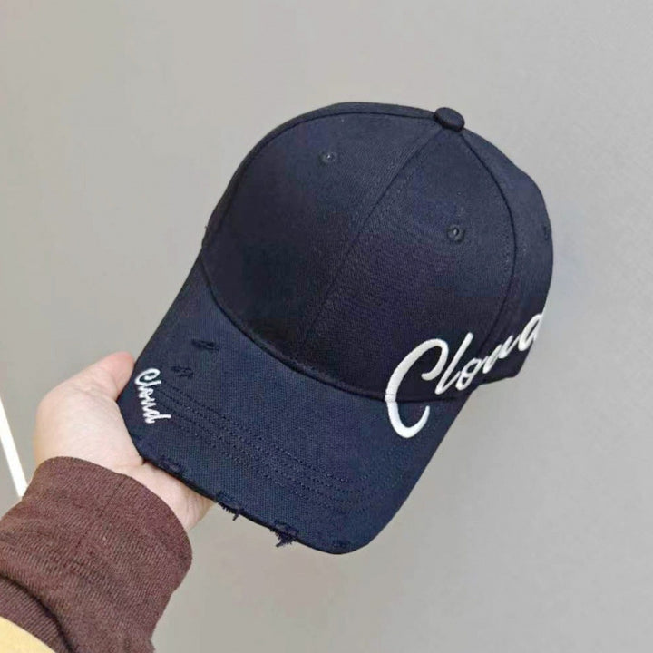 Kvinne Slitt Bomull Baseball Caps med Skript Design Skanto