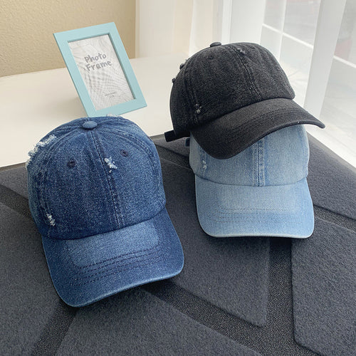 Kvinners slitt denim baseball caps Skanto 1784084168