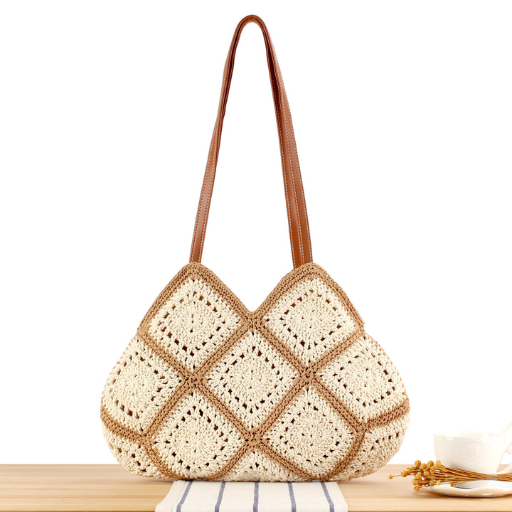 Handbag made of handmade macrame with textured pattern Skanto