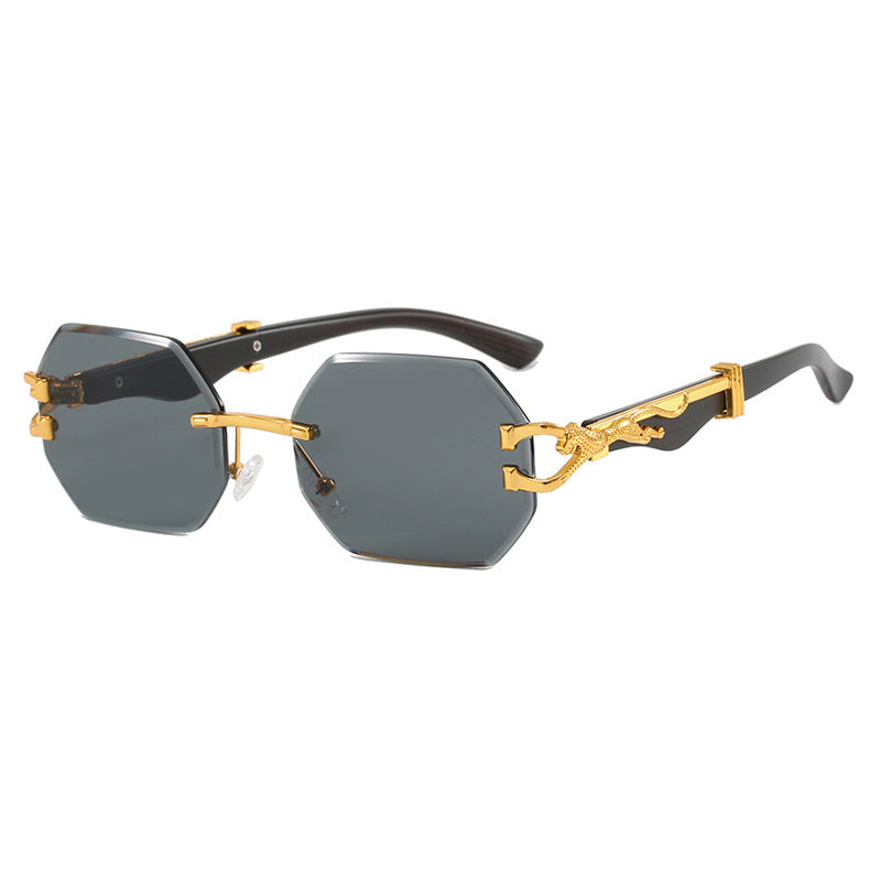 Women's fashionable sunglasses with extravagant octagonal design and gold accents Skanto