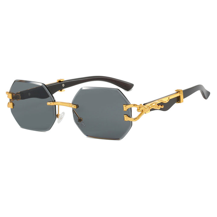 Women's fashionable sunglasses with extravagant octagonal design and gold accents Skanto