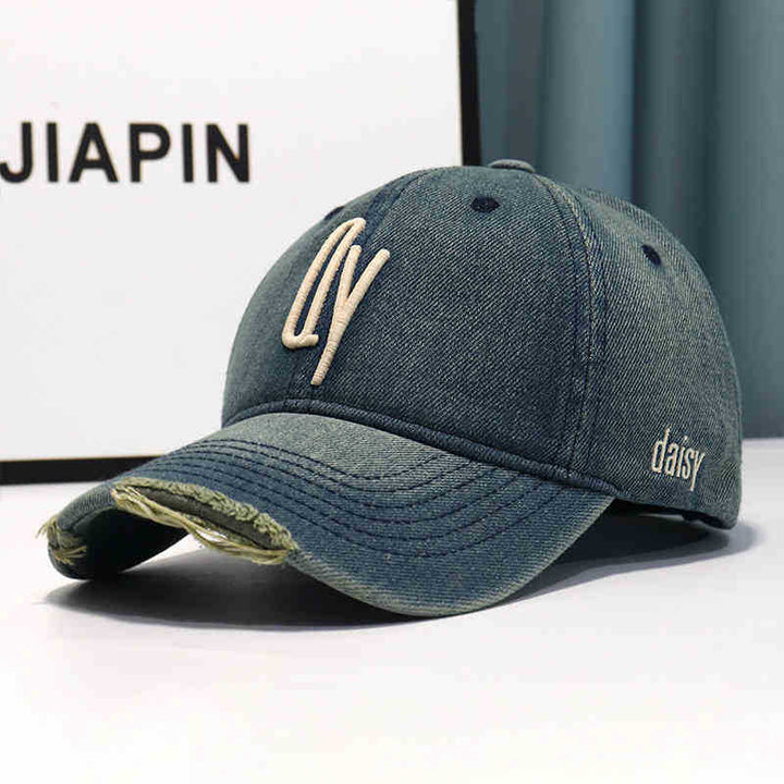 Kvinne Slitt Denim Brodert Baseballcap Skanto