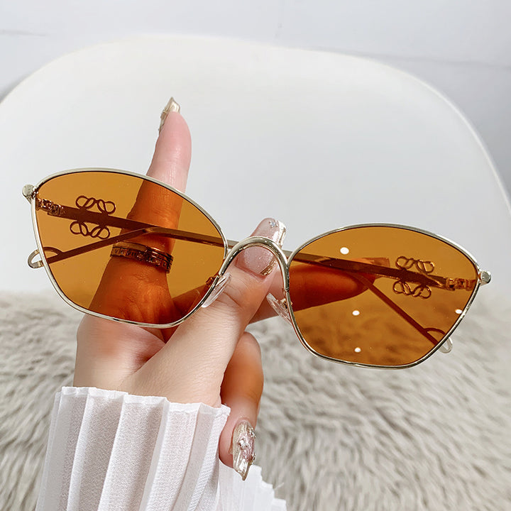 Women's Fashion Cat-Eye Sunglasses with Filigree Metal Frame Skanto