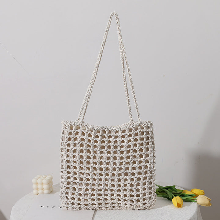 Handmade Cotton Bag with Decorative Net Design Skanto