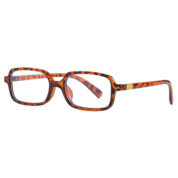 Women's fashionable square glasses with elegant plastic frame and golden accents Skanto