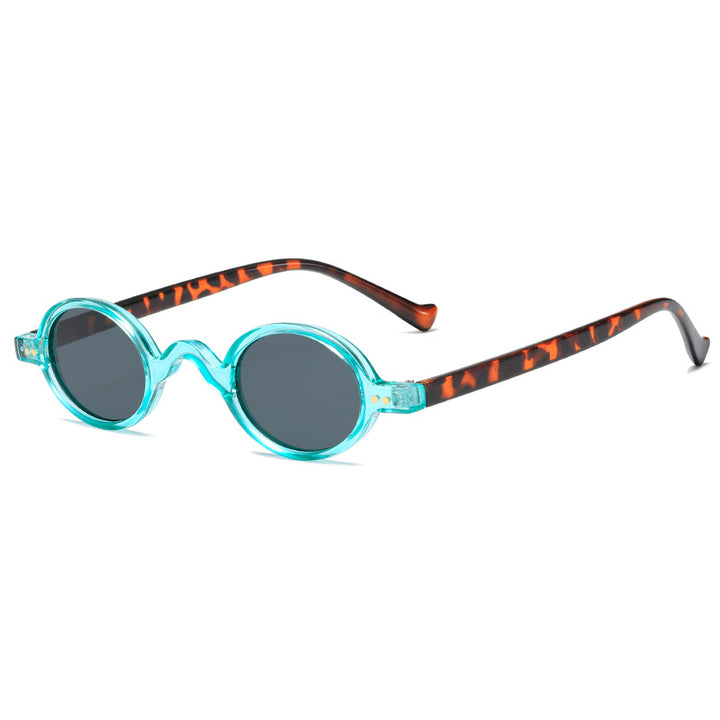 Dame rund solbrille i retrostil Skanto
