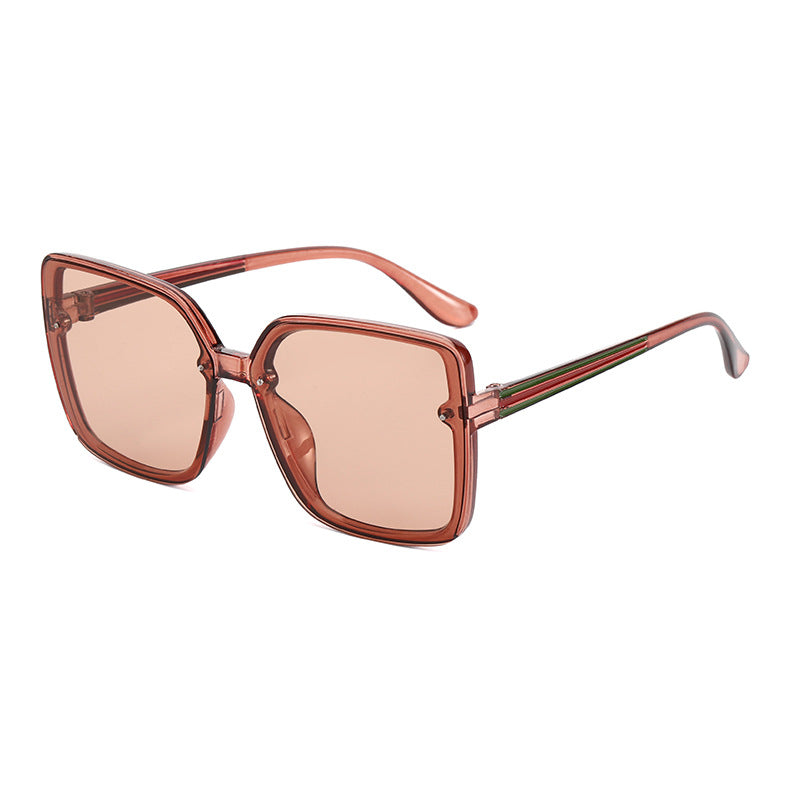 Dame Oversized-firkantet solbrille med kontrasterende ramme Skanto