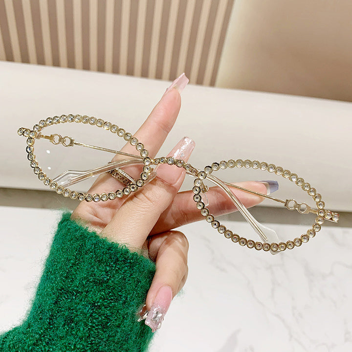 Damen Designer Brille ramme med ekstravagant perleinnramming Skanto