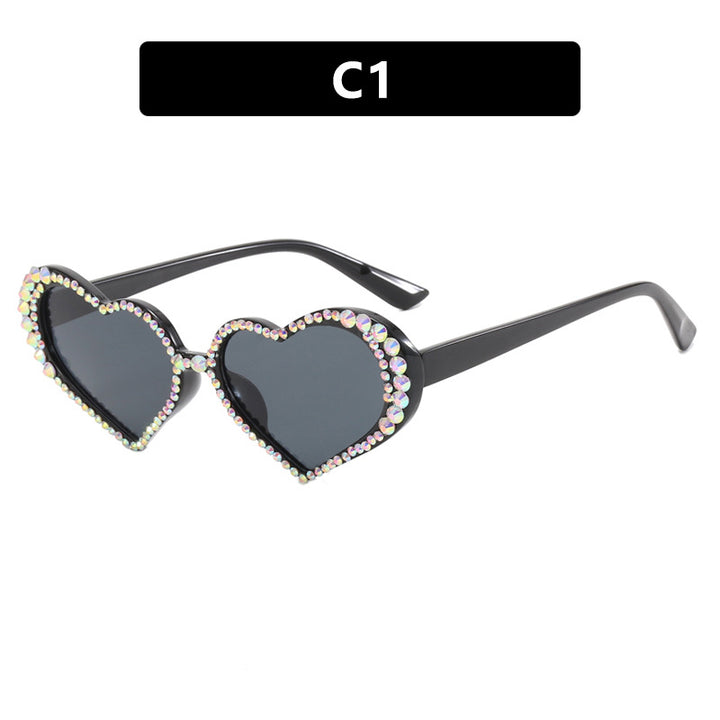 Women's heart-shaped sunglasses with rhinestone-embellished frame Skanto