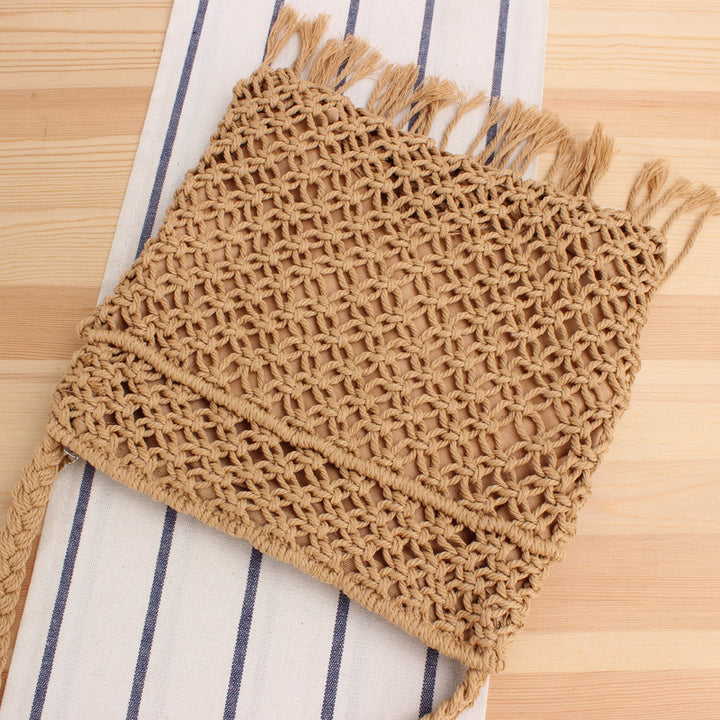 Macrame Shoulder Bag with Fringe Detail Skanto