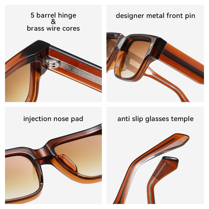 Dame solbrille i moderne, kantet design Skanto