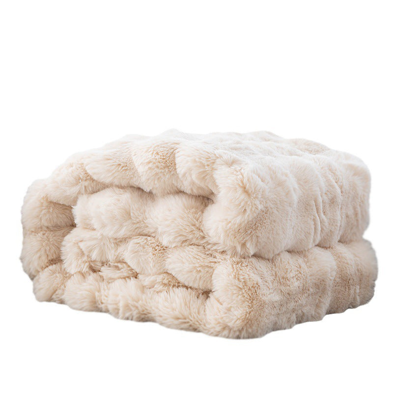 Dame luksuriøs og supermyk fleece-teppe Skanto