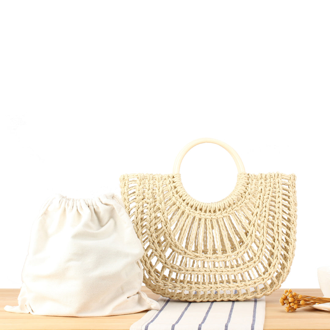 Handbag with Horizontal Weave and Practical Inner Pouch Skanto