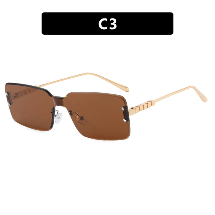 Women's modern rectangular sunglasses with stylish metal frame Skanto