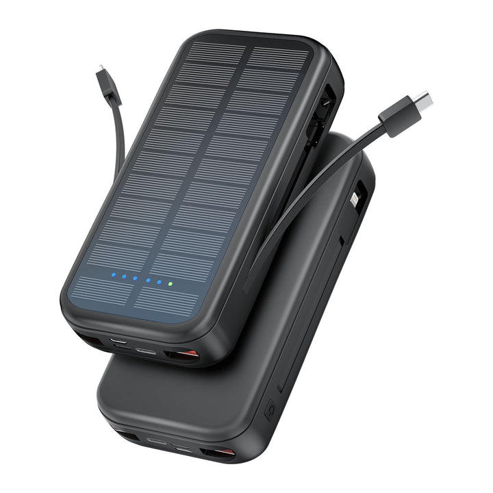 Solar Powerbank med Integrert Hurtigladingsfunksjon og Usb-C-kabel Skanto