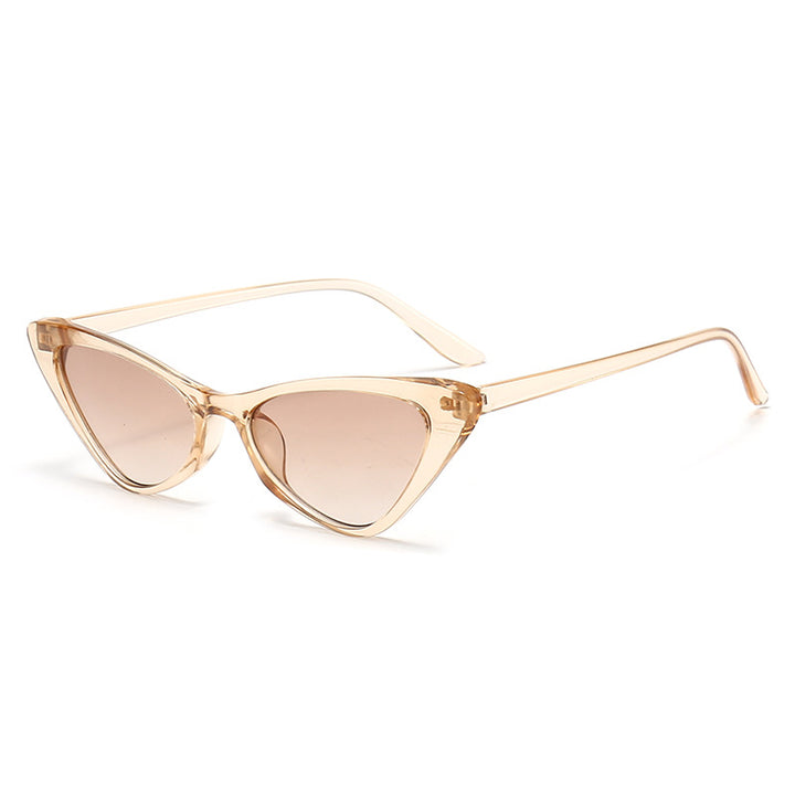 Dame stilige Cat-Eye solbriller med glanset plastramme Skanto