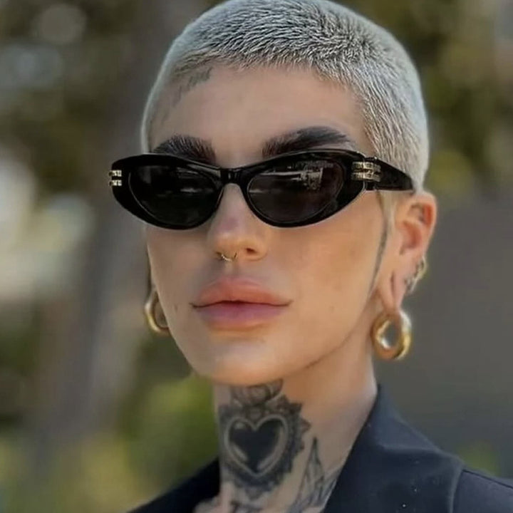 Dame Cat-Eye solbriller med luksuriøse aksenter Skanto