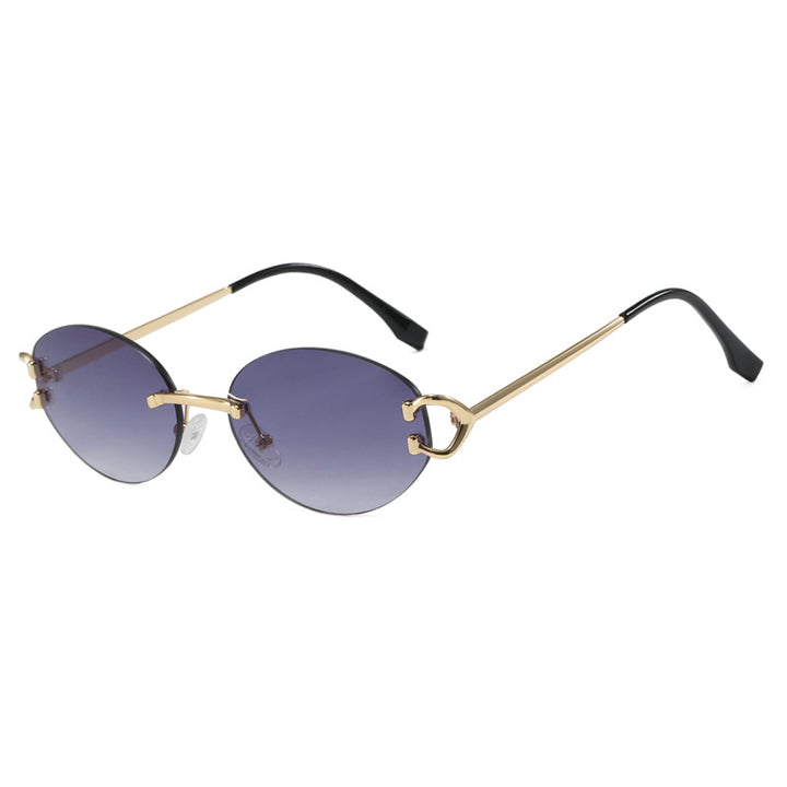 Women's elegant oval sunglasses with modern metal frame Skanto