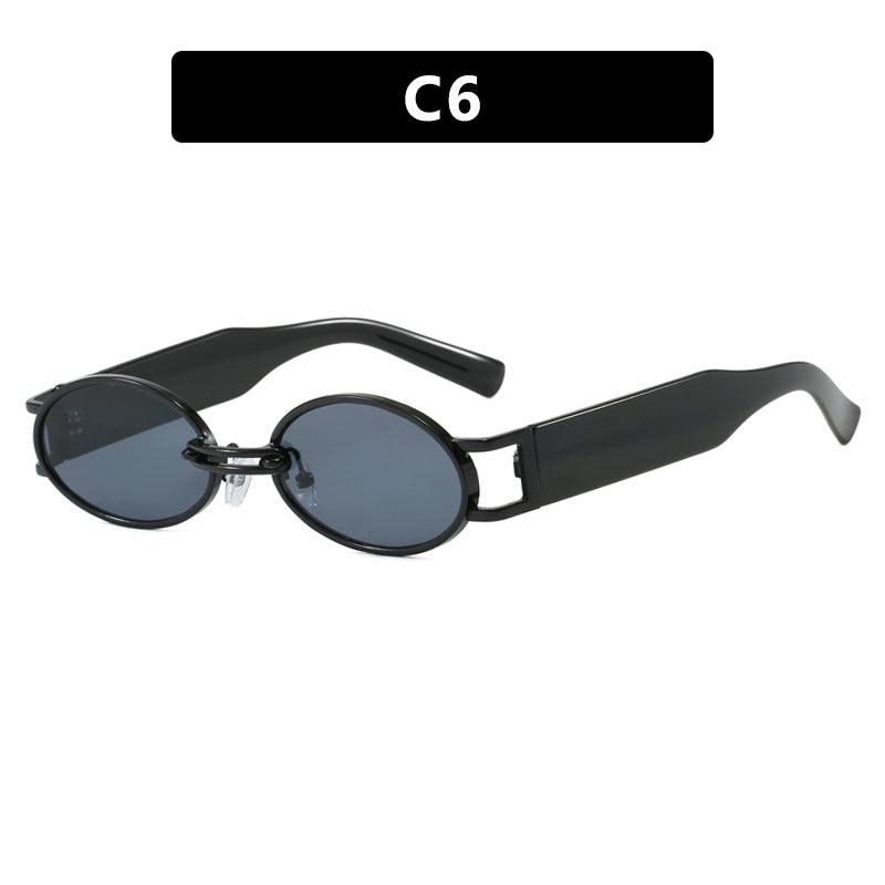 Women's oval sunglasses with golden accents and stylish frame Skanto