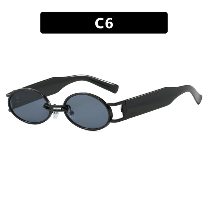 Women's oval sunglasses with golden accents and stylish frame Skanto