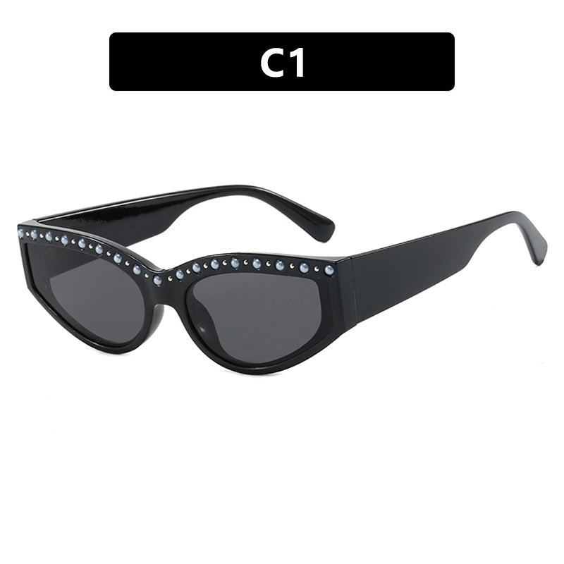 Women's Cat-Eye Sunglasses with Sparkling Rhinestones and Animal Print Skanto