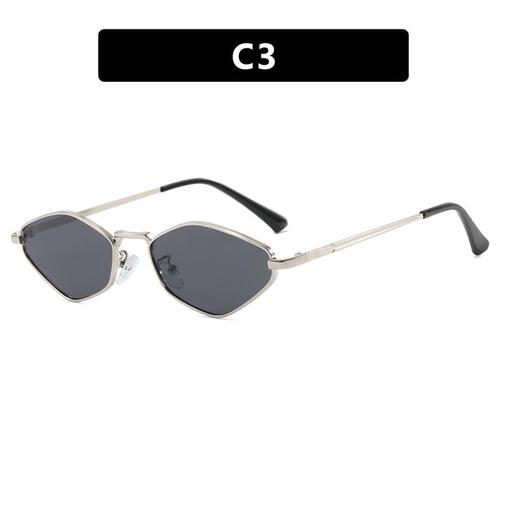 Women's geometric sunglasses with fine metal frame and UV protection Skanto