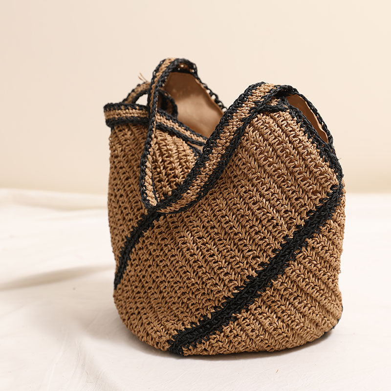 Braided beach bag with modern design Skanto