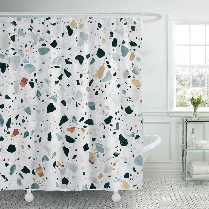 Stilig Terrazzo Print Duschgardin Skanto