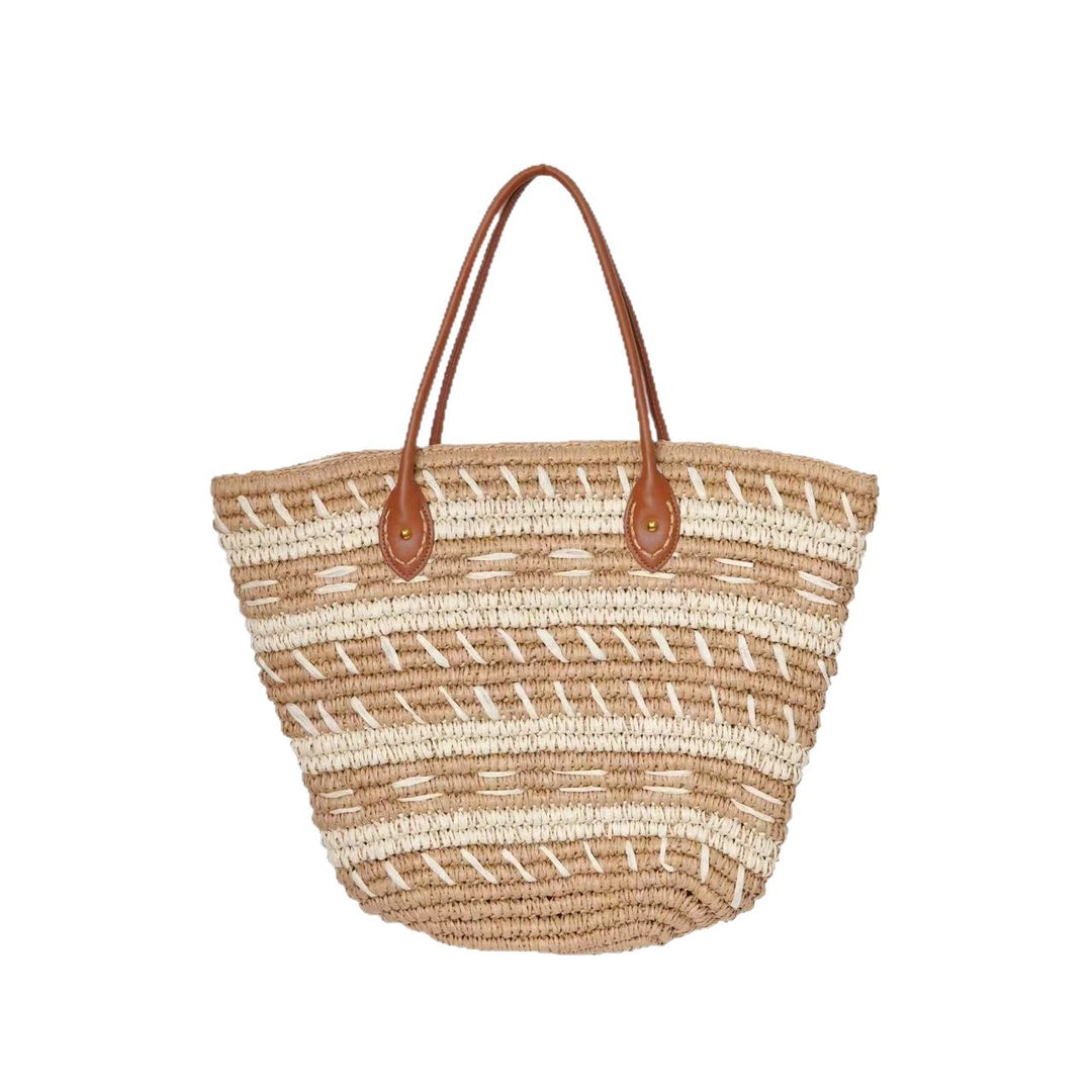 Bast-Strandbag med Elegant Strukturdesign Skanto