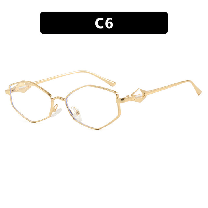 Women's geometric sunglasses with protective UV filter and high-end metal frame Skanto