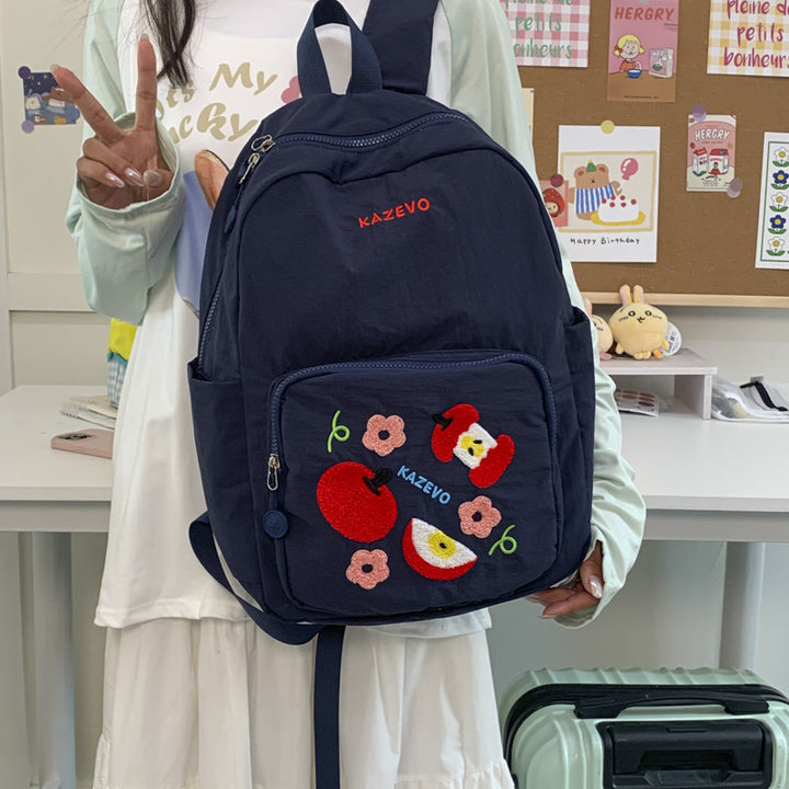 Brodert frukt-tema skolesekk
