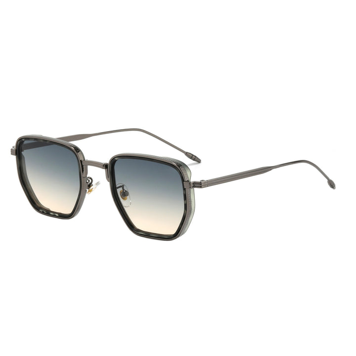 Dame Kvadratisk Designer Solbrille med moderne Metallramme Skanto