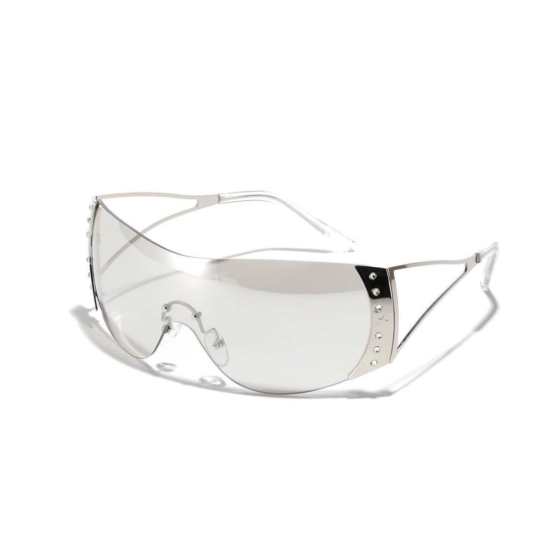Dame futuristisk solbrille med stilfull ramme og høygradig UV-beskyttelse Skanto