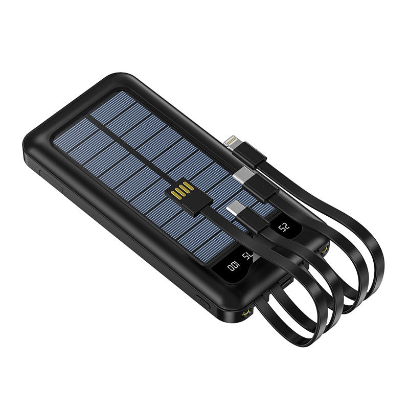 Bærekraftig solcelle powerbank med flere ladeporter og digital kapasitetsvisning Skanto