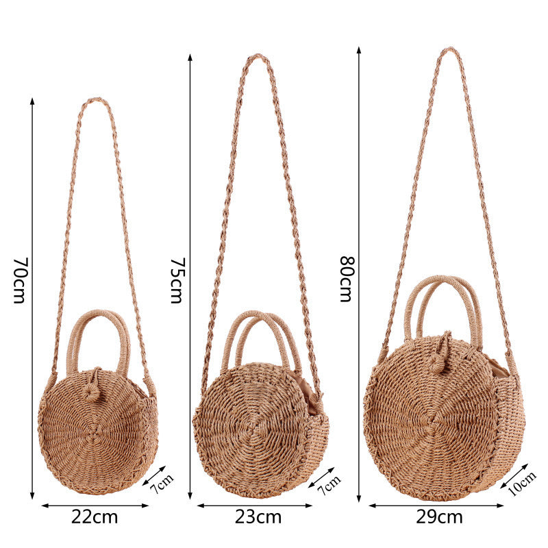 Hand-knotted shoulder bag in round design Skanto